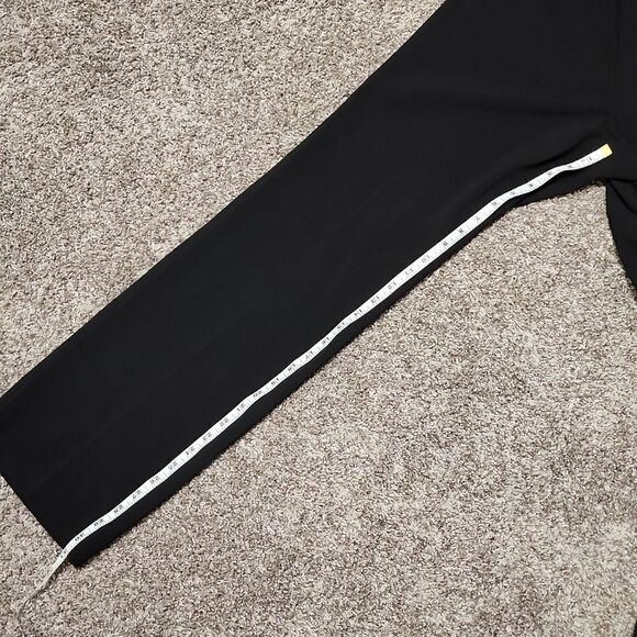 LARRY Levine WIDE Leg STRETCH Black Career Pants Work Trousers Slacks 6 like new - Picture 7 of 8